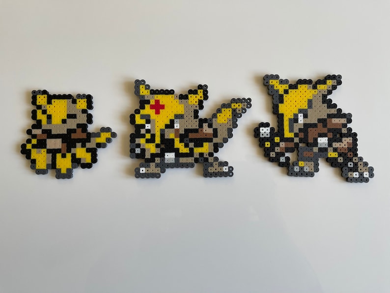Abra Evolution Pokémon Perler Fuse Bead Pixel Art Sprite Etsy UK