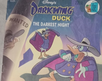 Disney's Darkwing Duck 1991 "The Darkest Night" Złoty wygląd Książka Miękka okładka