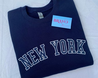 New York geborduurd sweatshirt, stad ronde hals, reizigerscadeau