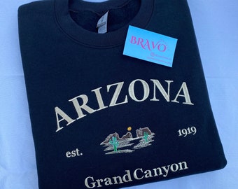 Arizona Embroidered Sweatshirt, Grand Canyon Vacation Gift