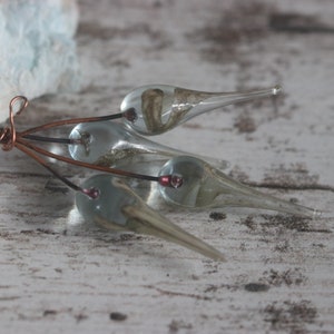 Pale aqua blue Dew Handmade Glass HeadPins, Lampwork Headpins, jewelry headpin, glass headpin image 2