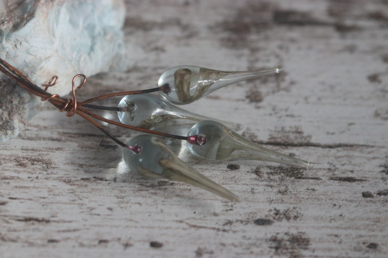 Pale aqua blue Dew Handmade Glass HeadPins, Lampwork Headpins, jewelry headpin, glass headpin image 2