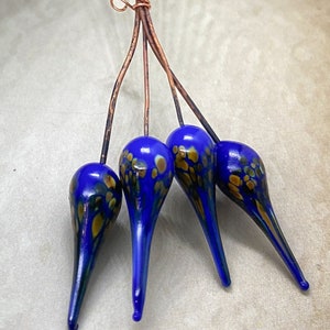 Lapis Blue - Handmade Lampwork Glass HeadPins Ready to Ship