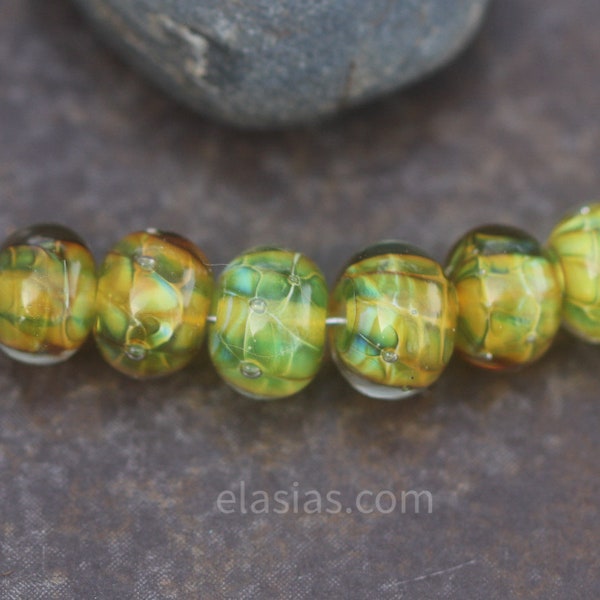 Green dragon handmade glass lampwork beads