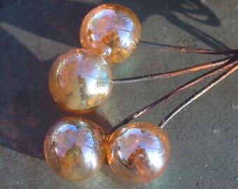 Golden Lampwork Glass Head Pins SRA Headpins For DIY gifts Earring supplies for jewelry maker