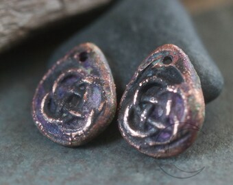 Sculpted Copper charm colorful handmade for jewelry design ooak elasia Ancients Bedouin