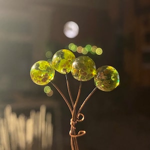 Peridot Green Handmade Lampwork Glass HeadPins ready to ship image 1