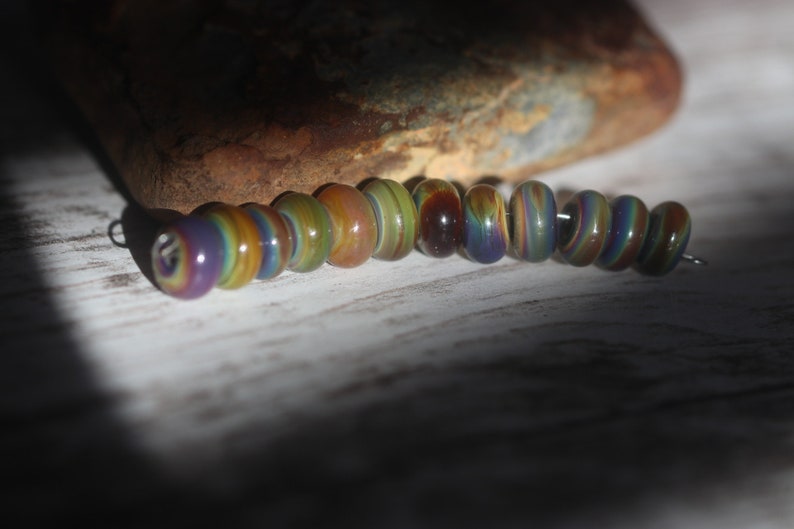 Earth Spacers Handmade Lampwork Glass Beads image 2