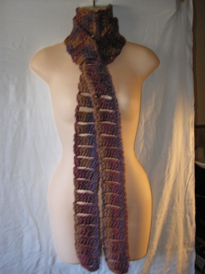 PDF...Stair Steps To My Heart... Skinny Scarf Crochet Pattern image 2