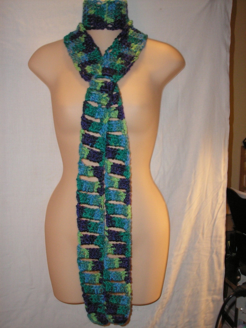 PDF...Stair Steps To My Heart... Skinny Scarf Crochet Pattern image 3