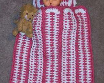 Doll Baby Afghan and Pillow Set Crochet Pattern