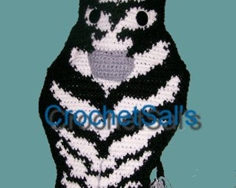 Crochet Pattern, Zebra Gift Bag, Stocking, Pillow