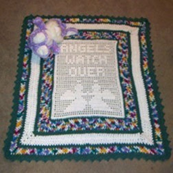 Crochet Pattern, Angels Watch Over baby afghan
