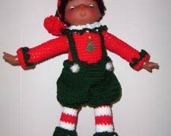 Christmas Elf Doll Crochet Pattern, Hollivy the Elf Instant Download