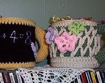 Crochet Pattern, Garden Trellis Mug Caddy