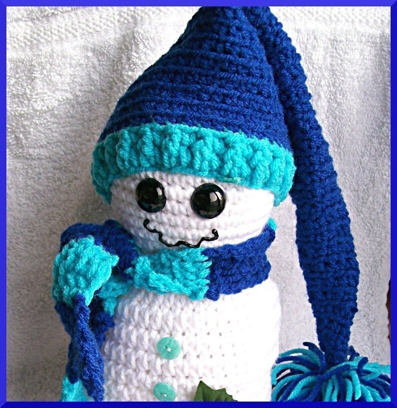 Crochet Snowman Pattern, A Warm Glow in my Belly image 1