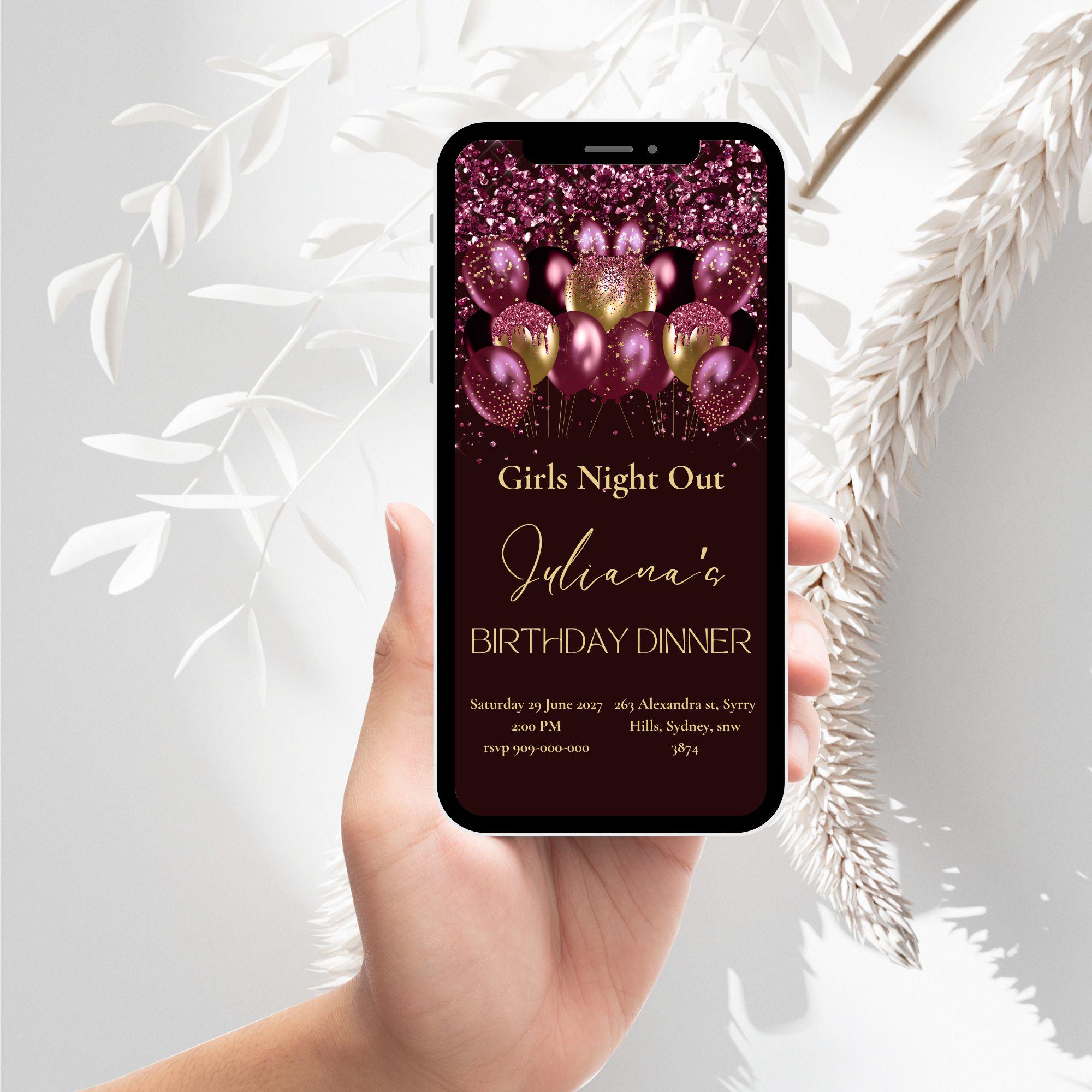 Girls Night Out Invitation, Instant Download Invitation, Ladies Night ...