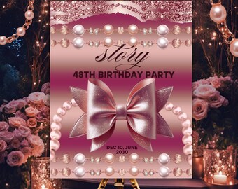 48th birthday sign printable, instant download 48th birthday sign, digital 48th birthday sign, editable 48th birthday sign