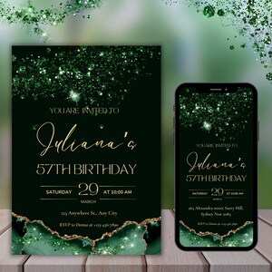 57th birthday invitation, 57th birthday evite, 57th birthday party invitation, Phone Text Message, Digital Invite,