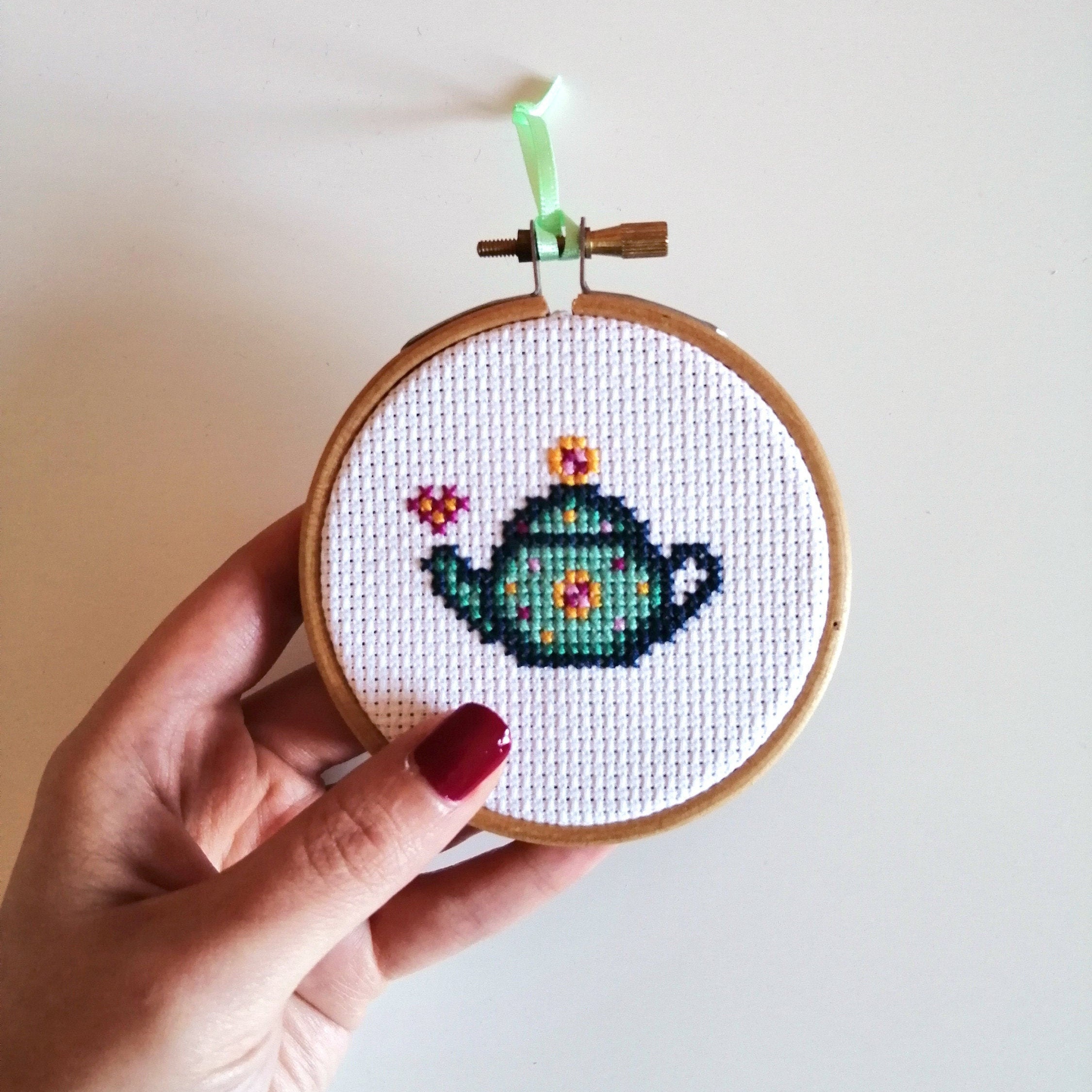 Teapot Love Mini Counted Cross Stitch Kit Etsy
