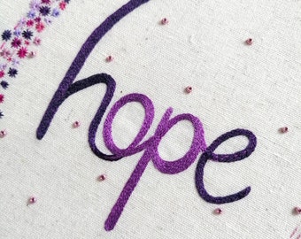 Hope One of a Kind Hand Embroidered Unframed Artwork