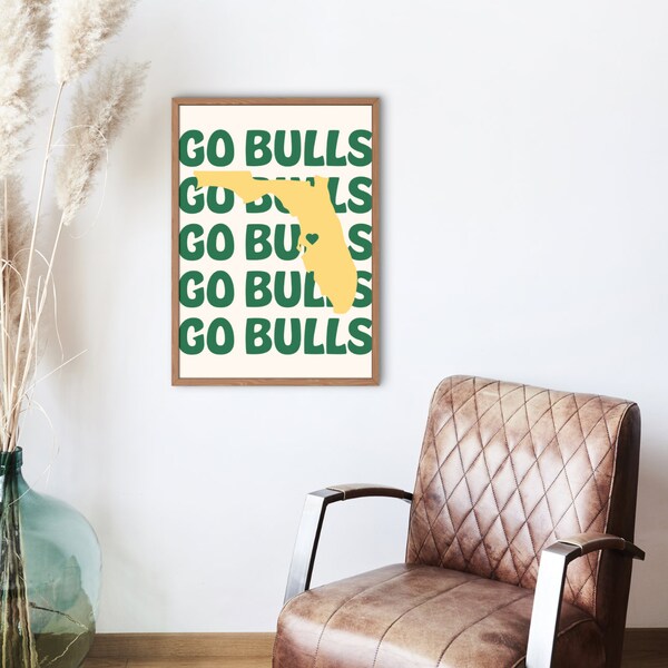 University of South Florida, USF, Go Bulls, Mascot Prints, College Prints