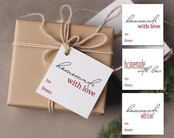 Homemade With Love afdrukbare cadeaukaartjes | Zelfgemaakte bedankkaartjes | Zelfgemaakte digitale download voor cadeaus en ambachten