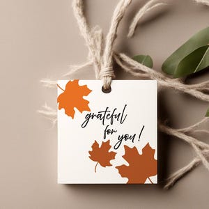 Étiquettes-cadeaux imprimables de remerciement pour vous | Étiquettes pour cadeaux d&#39;automne | Télécharger l&#39;étiquette-cadeau de saison pour Thanksgiving