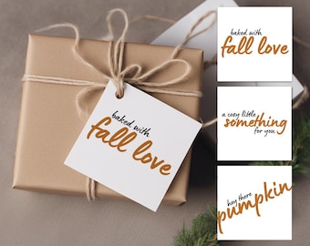 Modern Cozy Fall Gift Tags | Printable Autumn Tags | Digital Download Fall Party Favor & Gift Wrapping