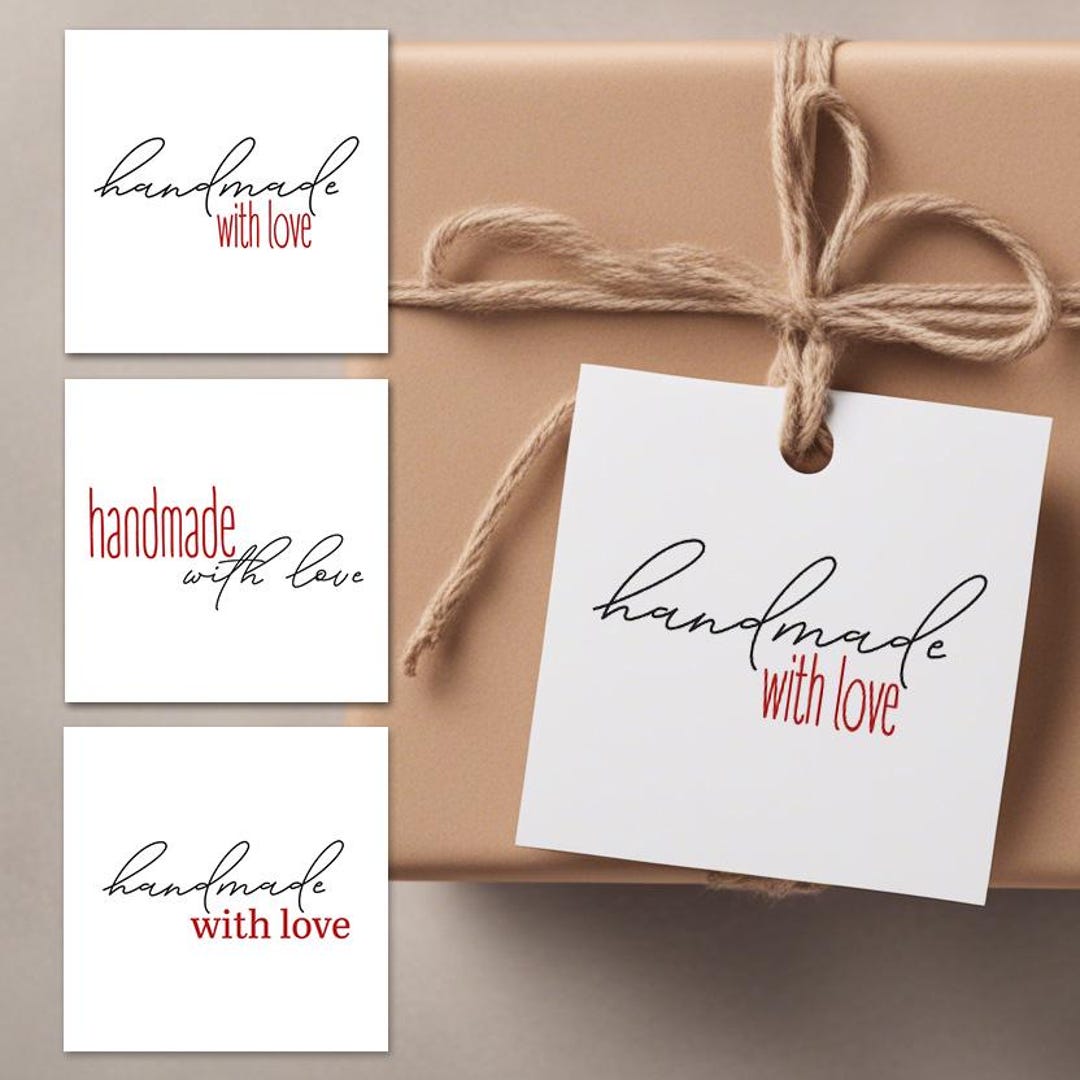 Handmade With Love Printable Gift Tags | Handmade Favor Tags | Handmade ...