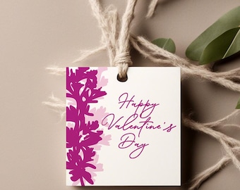 Happy Valentine's Day Printable Gift Tag | Modern Farmhouse Valentine's Day Gift Tag Label | DIY Valentine's Gift Tags