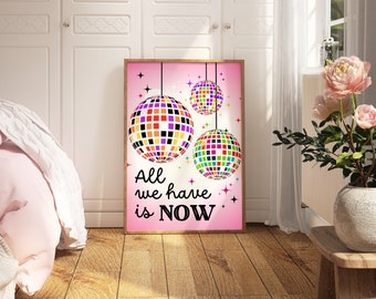 Disco Ball Decor Trendy Print, Disco Ball Art Dorm Room Decor Wall Art, Y2K Girl Preppy Maximalist Print, Aesthetic Dorm Decor Digital Art