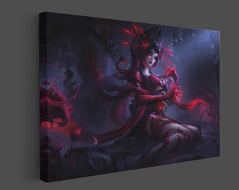 Blood Moon Zyra Canvas Poster, League of Legends Poster, Zyra rolled, LoL Canvas Zyra Poster, Blood Moon Canvas, Blood Moon, Ready to Hang.