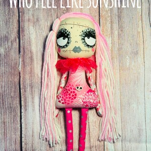 Alex-handmade Doll, Gothic Rag Doll, Art Collectible Special Gift