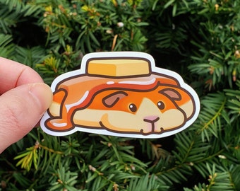 Cute Guinea Pig Pancake Vinyl Sticker/ Laptop Stickers/ Die Cut Stickers/ Water Bottle Stickers/ Waterproof
