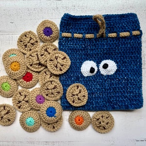 Handmade Crocheted Cookie Monster Memory Game