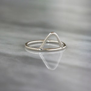 Silver Peak Ring, Sterling Silver Triangle Ring, Sterling Silver Chevron Shape