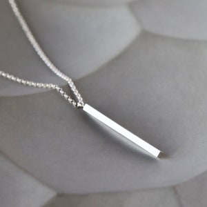 Bar Pendant Necklace Sterling Silver Geometric Bar Pendant Necklace Sterling Silver Geometric