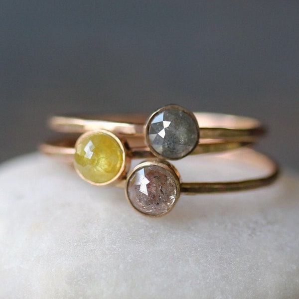 Rustic Diamond Ring - Etsy