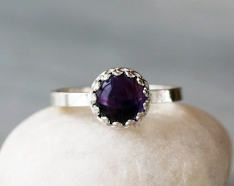 birthstone ring amethyst crown ring
