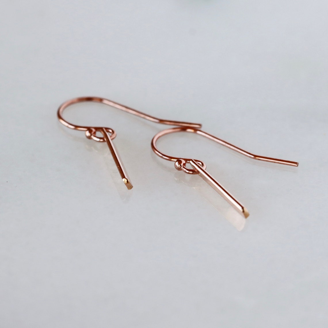 Rose Gold Bar Earrings 14k Rose Gold Filled Lightweight Etsy