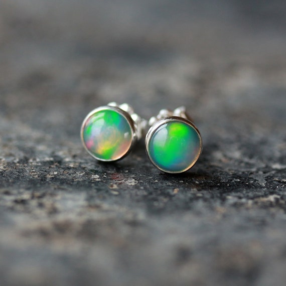 Genuine opal sale earrings sterling silver