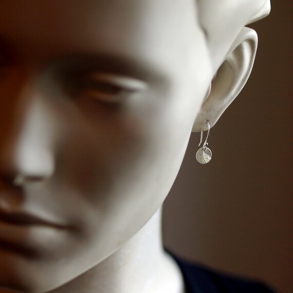Mini Sparkle Earrings Tiny Disc Earrings Extra Small Mini Round