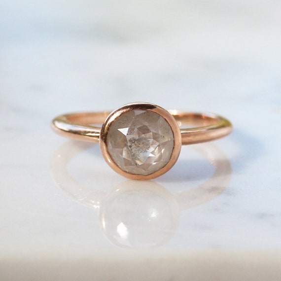 Grey rose cut diamond best sale ring