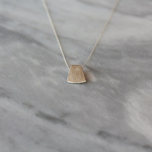 Silver Blade Necklace, Sterling Silver Layering Jewelry, Unique Silver Necklace, Brushed Metal Finish image 3