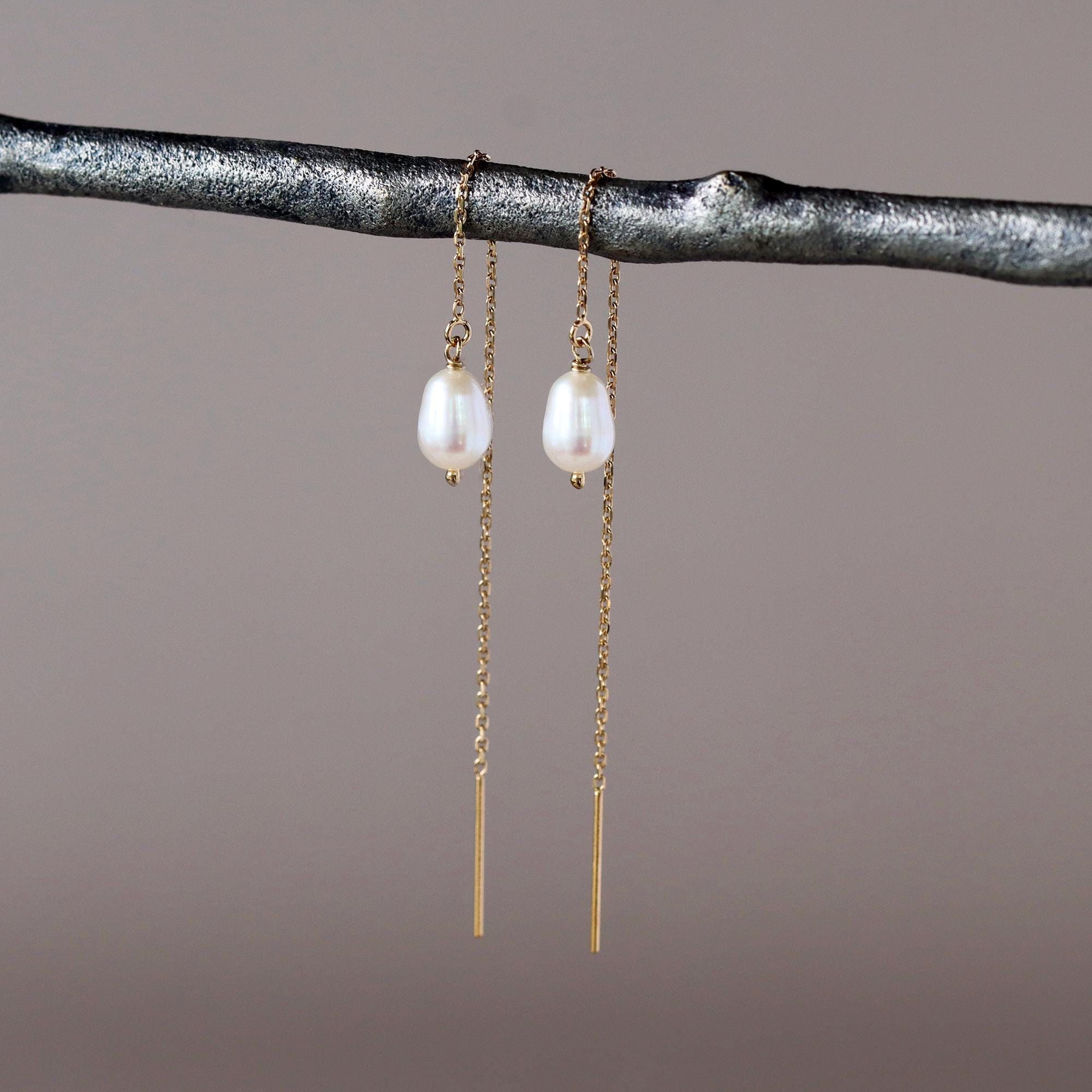 Pearl Threader Earrings