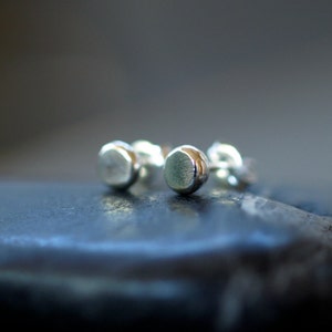 Silver Dot Earrings, Pebble Earrings, Organic Shape Recycled Silver Studs, Round Dot Earrings, Small Circle Earrings image 4