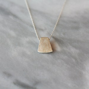 Silver Blade Necklace, Sterling Silver Layering Jewelry, Unique Silver Necklace, Brushed Metal Finish image 1