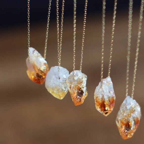 Etsy citrine deals necklace