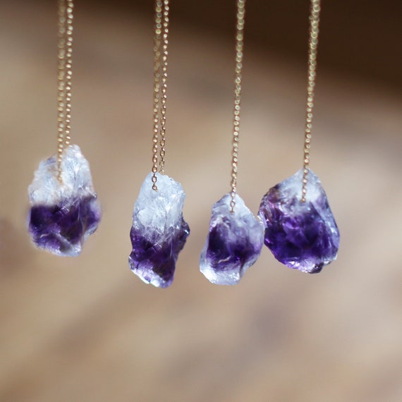Raw Amethyst Necklace February Birthstone - Raw Amethyst Pendant Canada